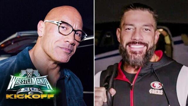 The Rock and Roman Reigns arrive in Las Vegas for iconic face-off at WrestleMania Kickoff