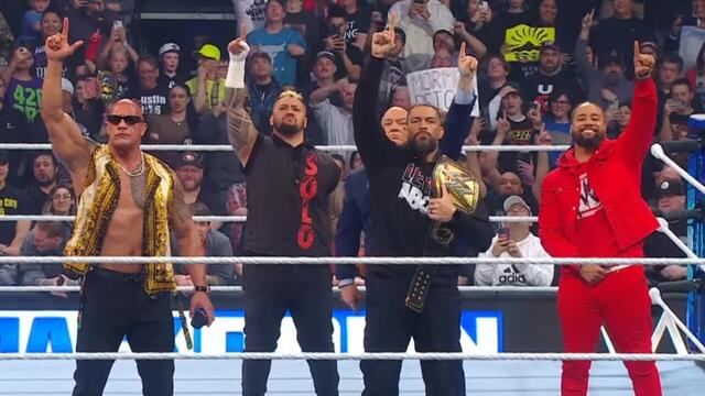 FULL SEGMENT — The Rock and Roman Reigns lay the SmackDown on Cody Rhodes and the WWE Universe: SmackDown, Feb. 16, 2024 background