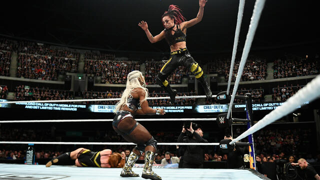WWE Women’s Tag Team Title Triple Threat Match: Clash at the Castle 2024 highlights background