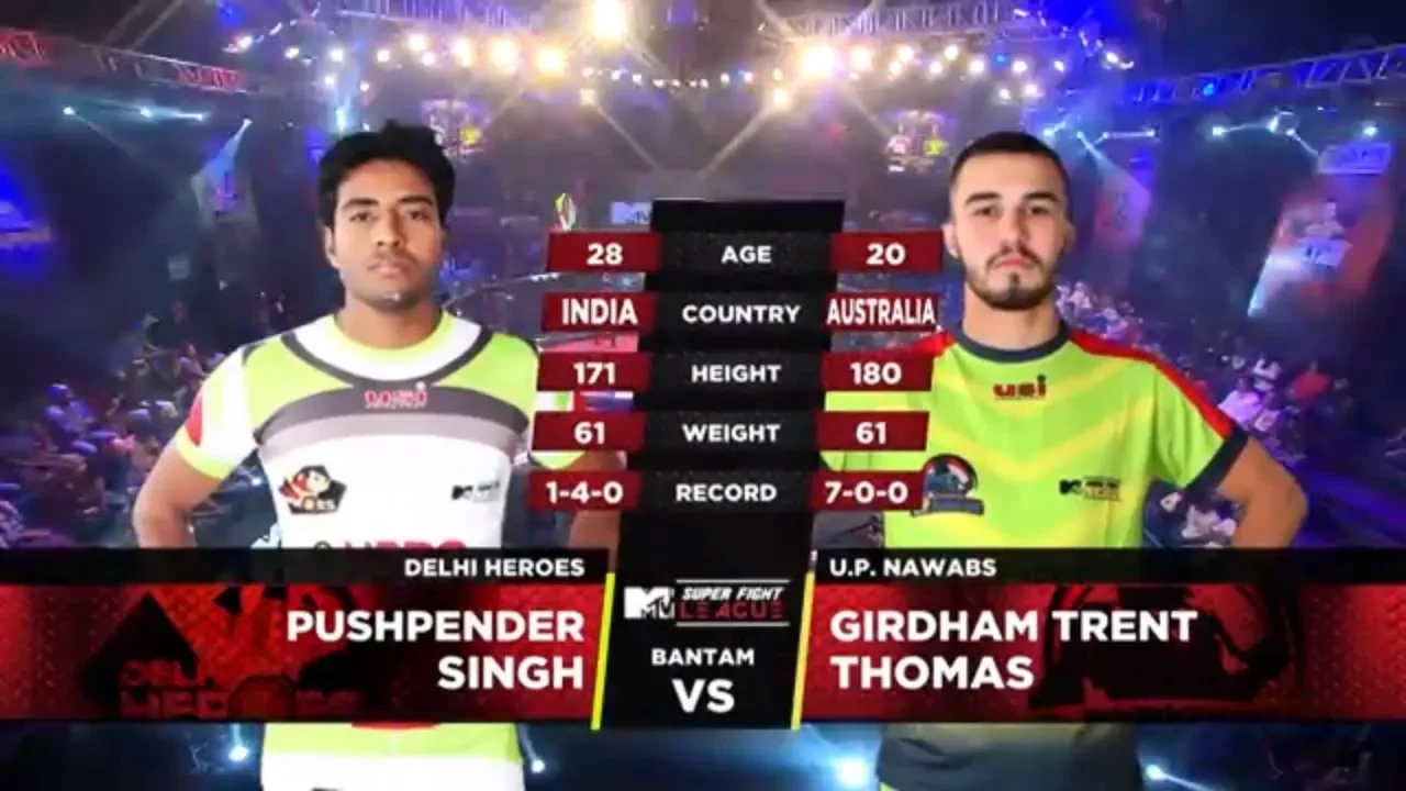 Delhi Heroes Vs U.P. Nawabs | MTV Super Fight League | Pushpender Singh Vs Girdham Trent Thomas