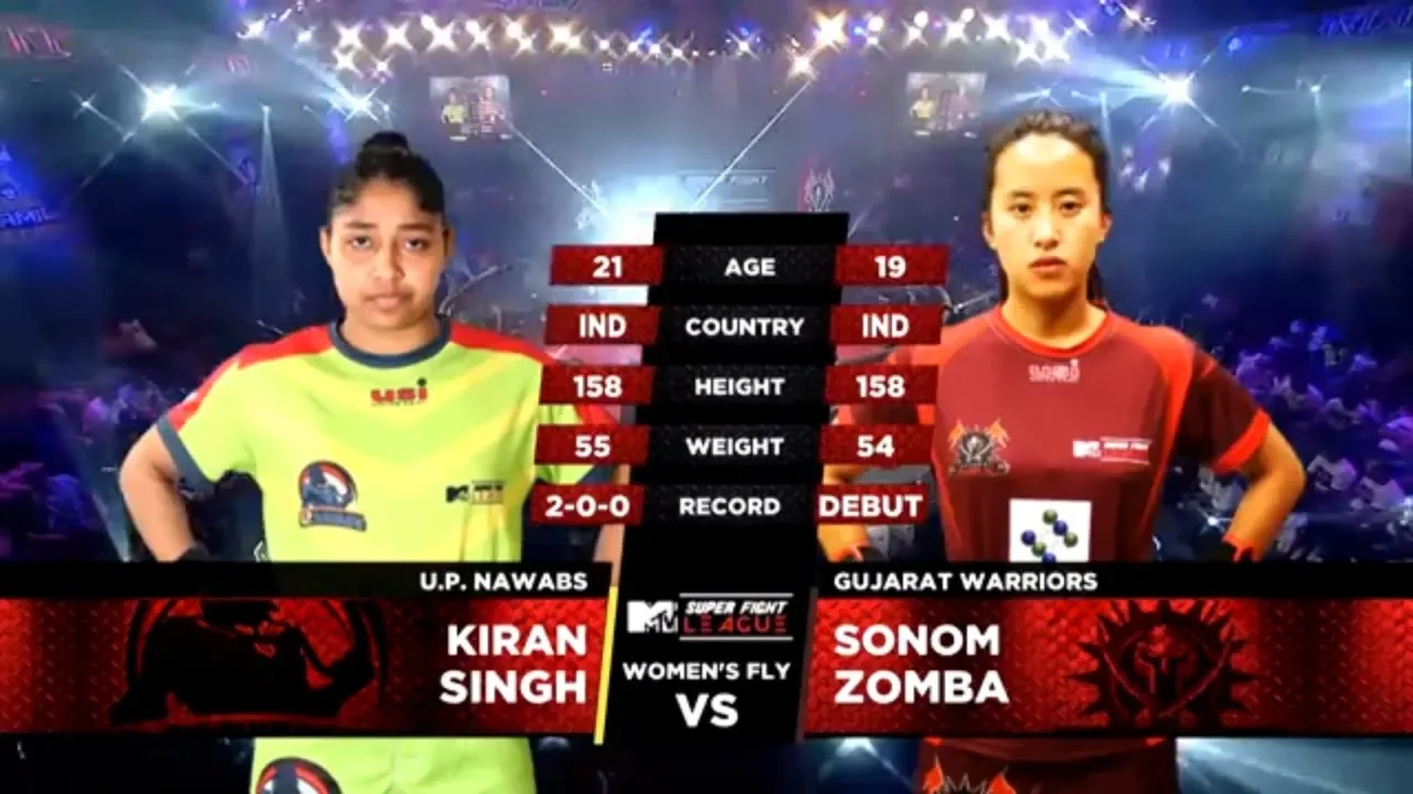 U.P. Nawabs Vs Gujarat Warriors | MTV Super Fight League | Kiran Singh Vs Sonom Zomba | SFL background