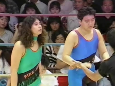 全日本女子プロレス みなみ鈴香、北斗晶 vs 堀田祐美子、西脇充子 WWWA世界タッグ’選手権試合 1990年5月13日 後楽園ホール backdrop