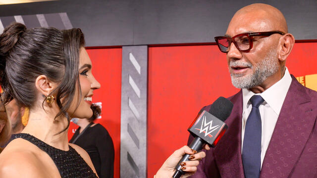 Why Batista wanted to fight Drew McIntyre – “The Killer's Game” red carpet background