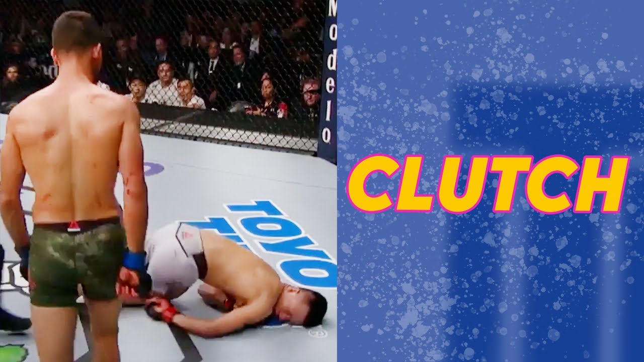 "CLUTCH Finishes" in UFC 5-Round Fights Moments background