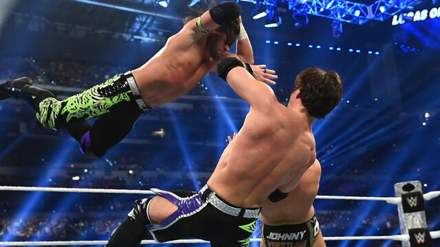 #DIY vs. Motor City Machine Guns – WWE Tag Team Title 2-out-of-3 Falls Match: Royal Rumble 2025 highlights backdrop