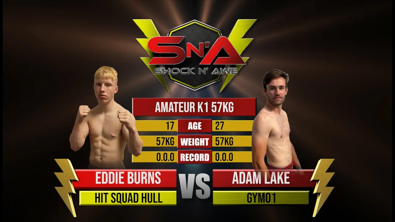 Shock N Awe 33 - Eddie Burns vs Adam Lake Amateur Flyweight Kickboxing 57kg