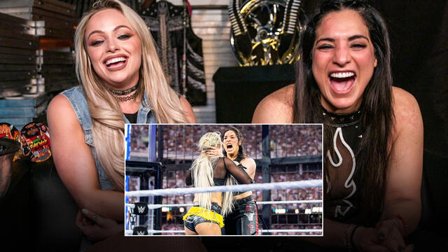 Liv Morgan and more WWE Superstars react to 2024 Elimination Chamber: WWE Playback background