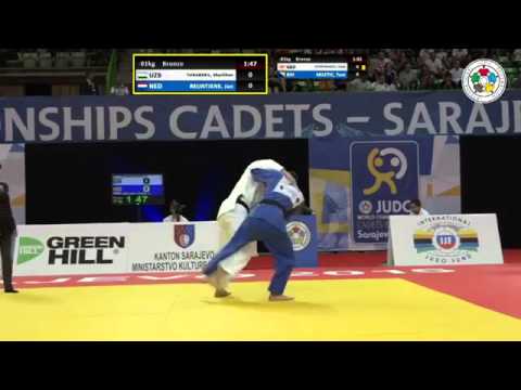 Sherkhon Turaboev vs Jan Reijntjens World Championship Cadets 2015 backdrop