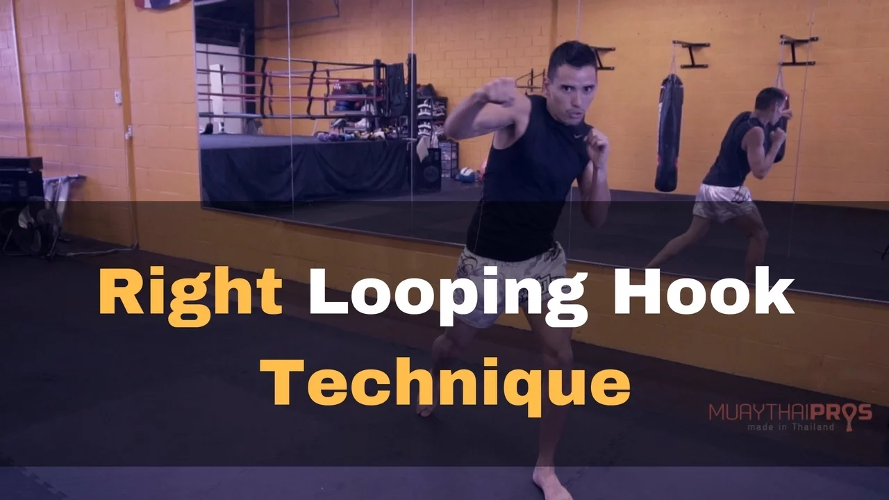 Overhand (Looping) Right Punch - Muay Thai Boxing Technique background