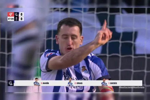 [Highlights] Oviedo's back pass error, Oyarzabal fouled in the box but referee no call