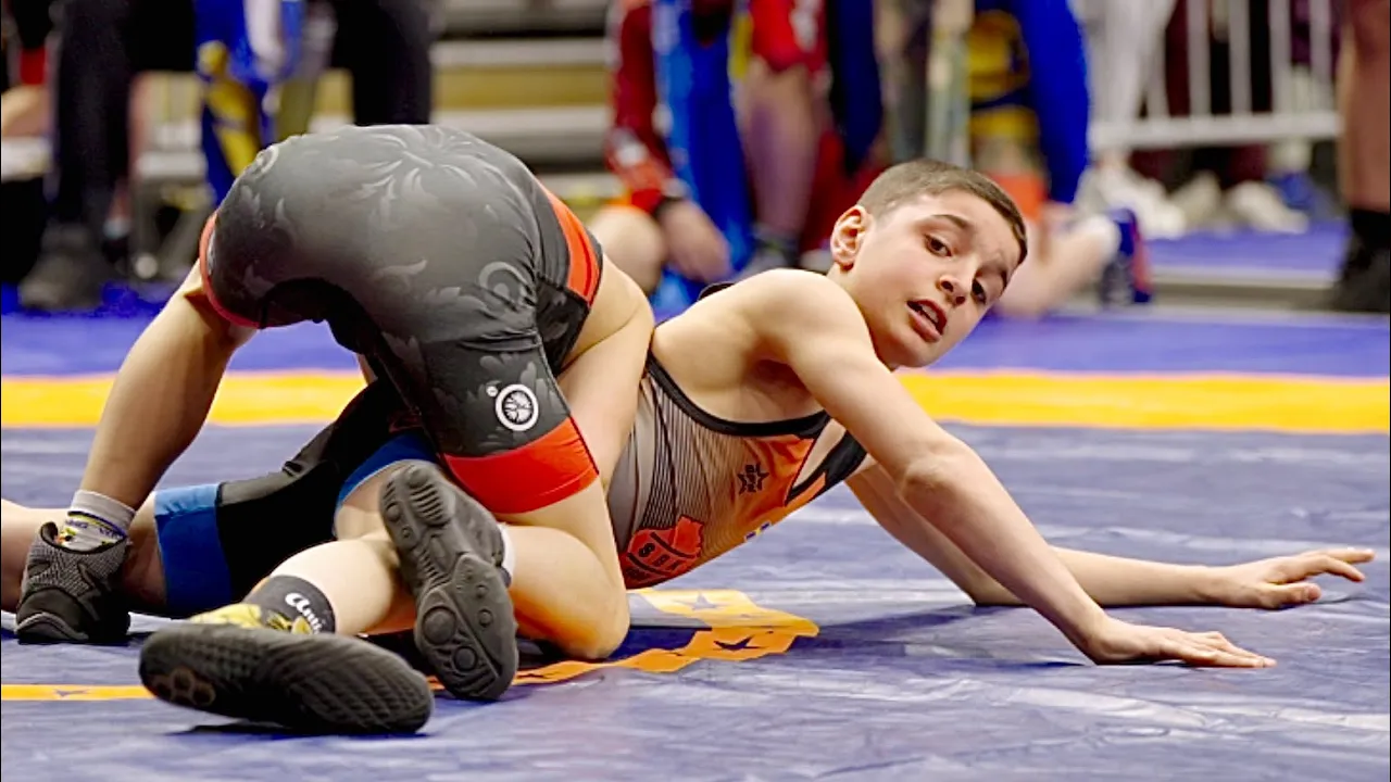 U13 Nikita Burmistryonok (UKR) vs Omar Fakhro (SWE) 35kg. Greco-roman boys youth wrestling. B-cam-m