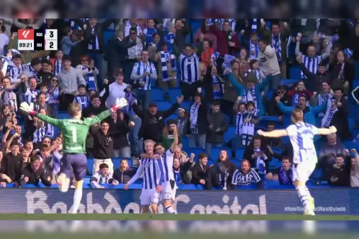 [Goal] Comeback from two down to win! Real Sociedad's 2-on-1 counterattack, Gedes assists Oscarsson to reverse the game