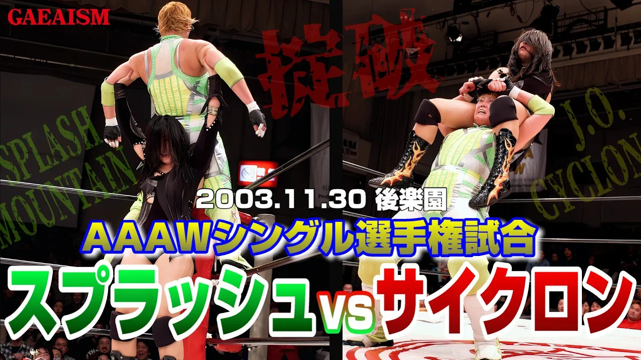 【女子プロレス GAEA】豊田真奈美 vs ダイナマイト・関西 2003年11月30日 東京・後楽園ホール AAAWシングル選手権試合 background