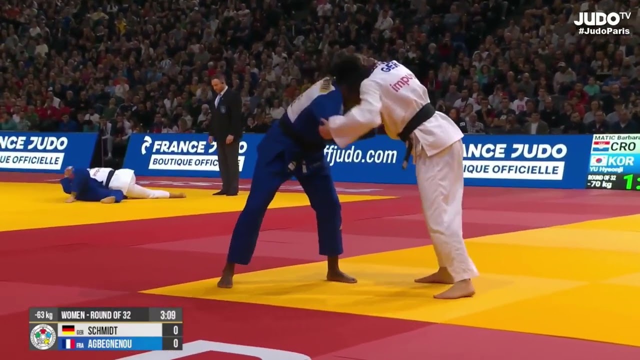 A. SCHMIDT (GER) VS C. AGBEGNENOU (FRA) | Paris Grand Slam 2024 | Round 2 -63 Kg backdrop