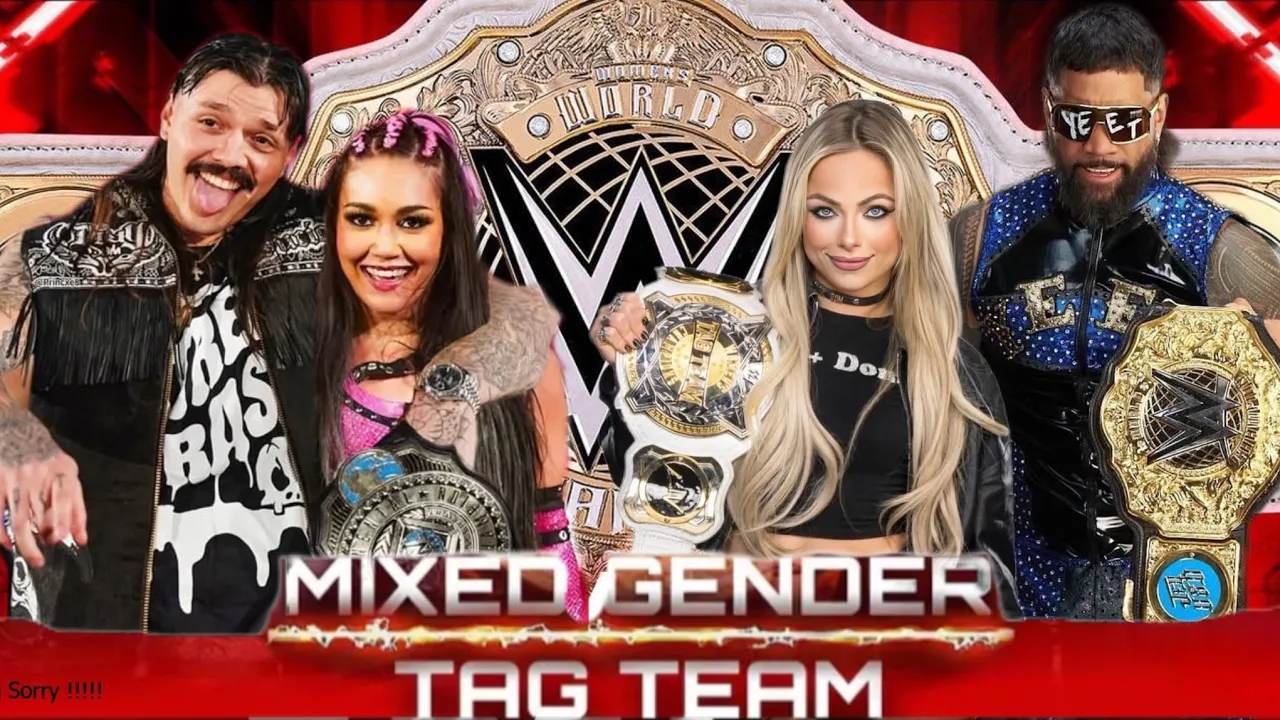 Dominik Mysterio & Roxanne Perez vs Liv Morgan &Jey Uso | Mixed Gender Tag | WWE 2K25 background