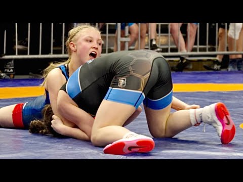 U15 Elsa Nordvall (SWE) vs Tereza Tkachyshyn (UKR) 50kg. Women girls youth wrestling. B-cam-man