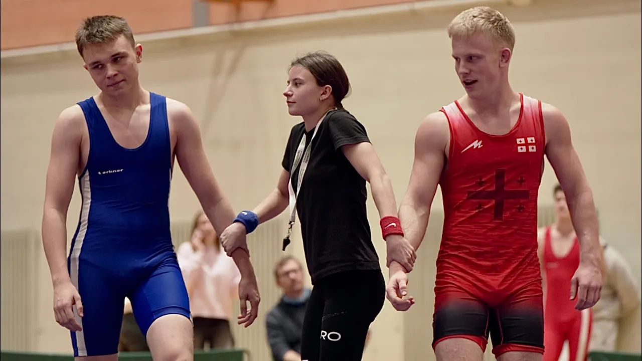 Karl Pärs (EST) vs Artem Litvinov (EST) 65kg. Freestyle men wrestling tournament.