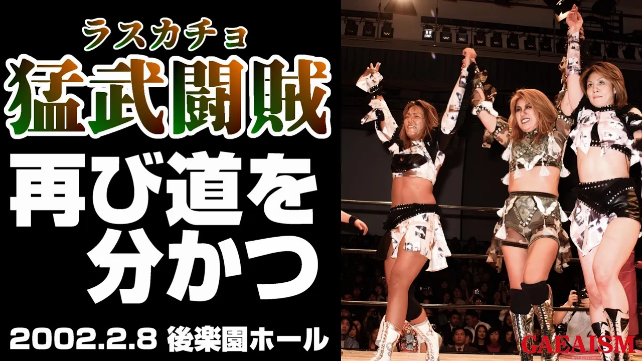 【女子プロレス GAEA】ラスカチョ一夜復活③ 北斗晶 & 下田美馬 & 三田英津子 vs 尾崎魔弓 & ダイナマイト・関西 & 山田敏代 2002年2月8日@東京・後楽園ホール background