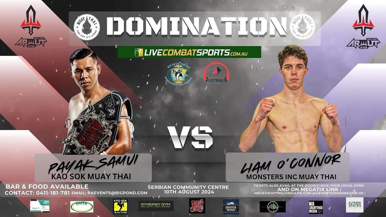 Payak Samui Vs Liam O'Connor - Domination Muay Thai 30 background