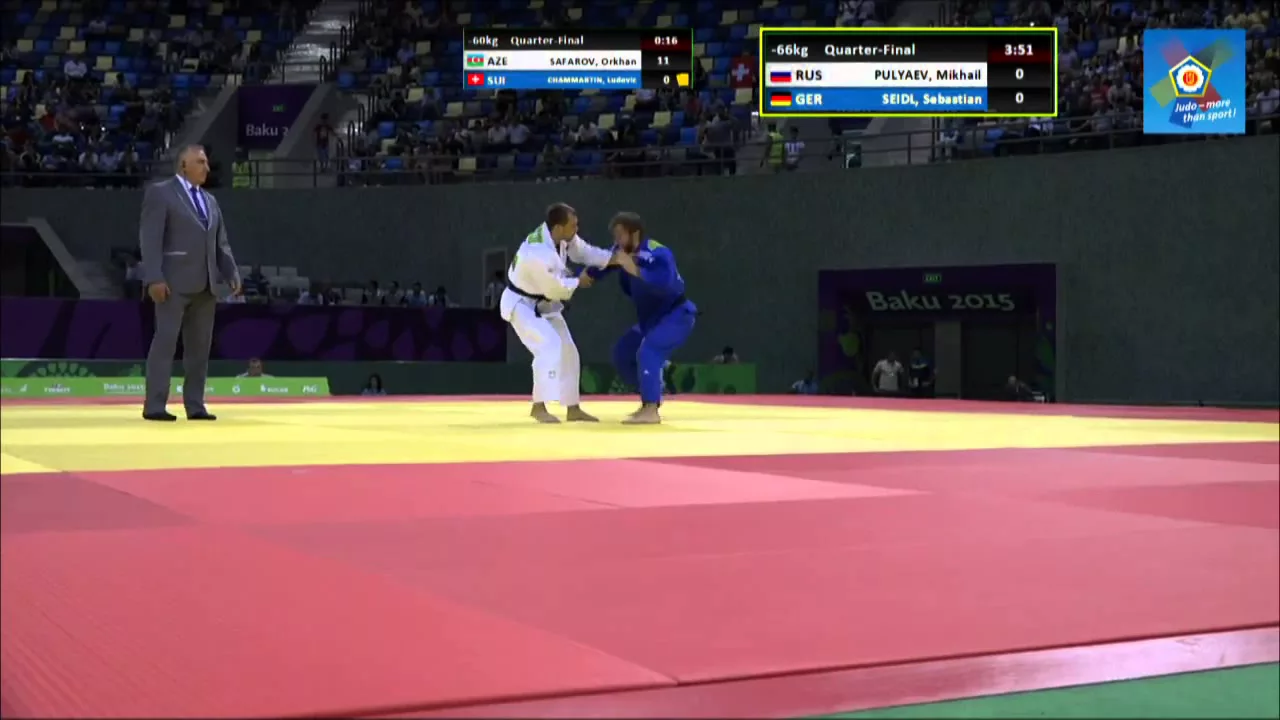 Mikhail Pulyaev vs Sebastian Seidl European games Baku 2015 background