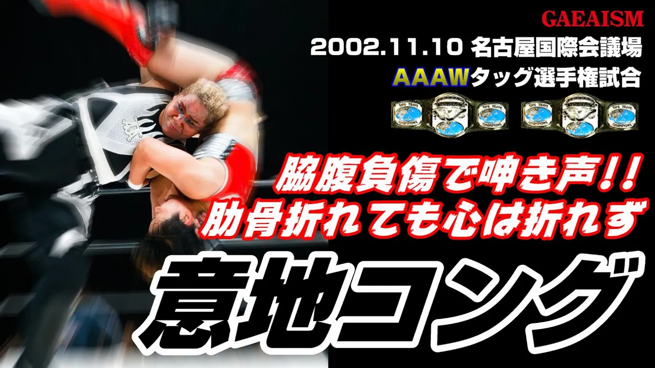 【女子プロレス GAEA】悶絶!こんなアジャ見たことない… 里村&浜田vsアジャ&豊田 2002年11月10日@名古屋国際会議場 AAAWタッグ選手権試合 background