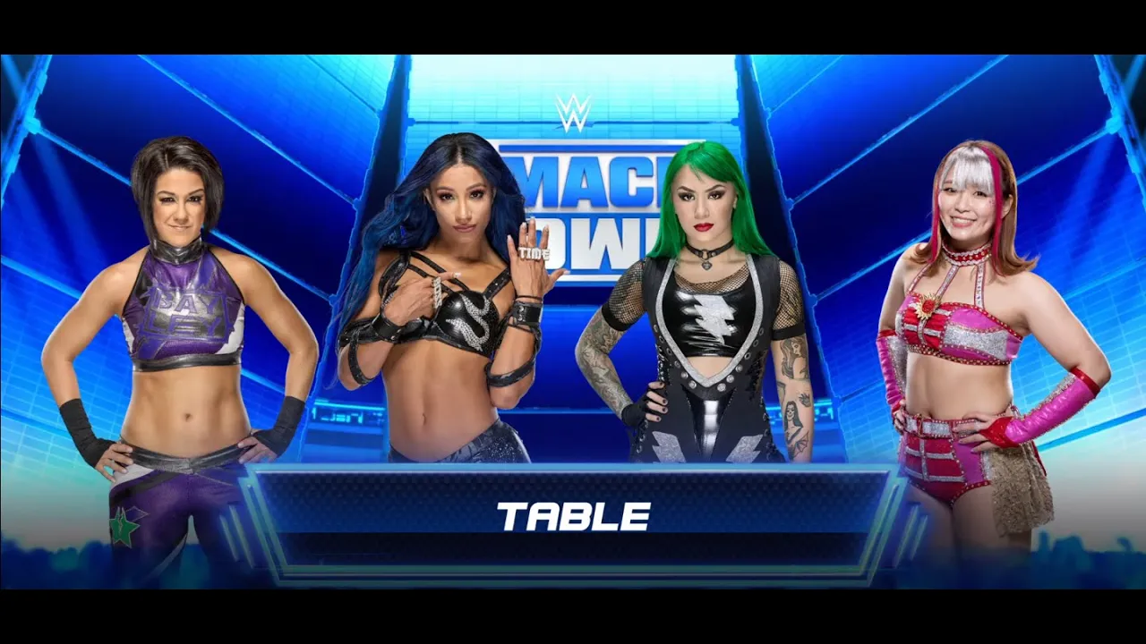 Bayley vs Sasha Banks vs Shozi vs Sarray: Fatal 4-Way Table Elimination Match