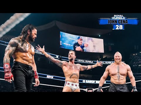 WWE Royal Rumble 2025 Highlights - John Cena Attack Brock Lesnar, Roman Reigns & CM Punk To Win background
