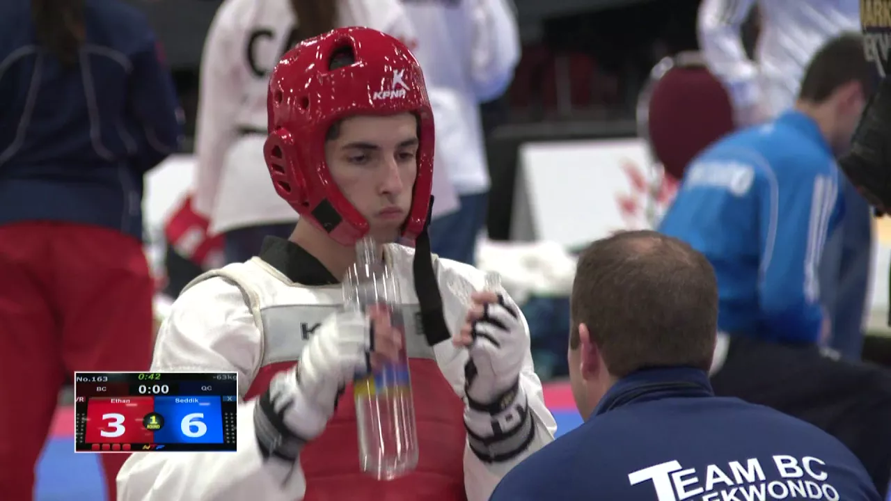 2018 Canadian National Taekwondo Championships Showcase: M-63kg - Ethan Jenkins vs. Seddik Mregraoui background
