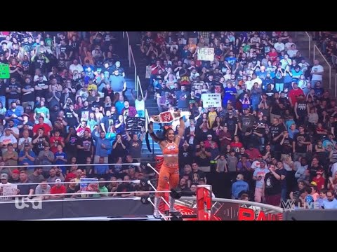 Wwe Raw 4/25/22 Bianca Belair vs Sonya Deville w/Carmella & Zelina raw womens championship background