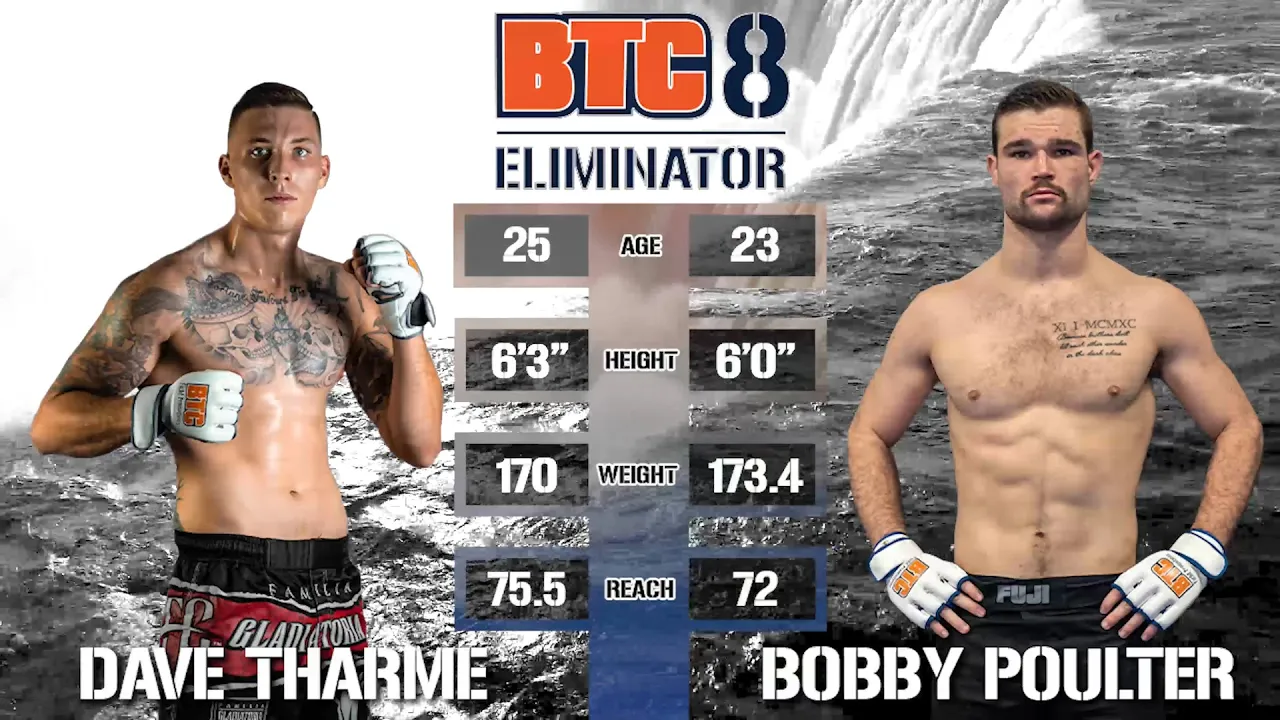 BTC 8: Eliminator - Bobby Poulter vs. Dave Tharme - Fight #3 background