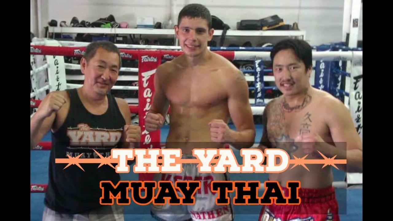 Muay Thai Padwork The Yard Gym L.A background