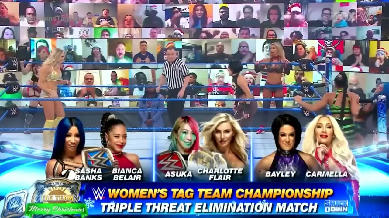 Charlotte vs Asuka vs Banks & Belair vs Bayley & Carmella 2/3