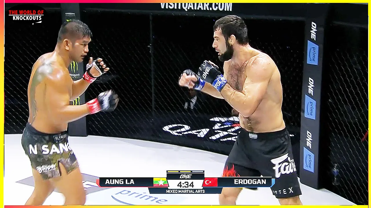 Aung La N Sang (Myanmar) vs Shamil Erdogan (Turkey) - KNOCKOUT, MMA HD background