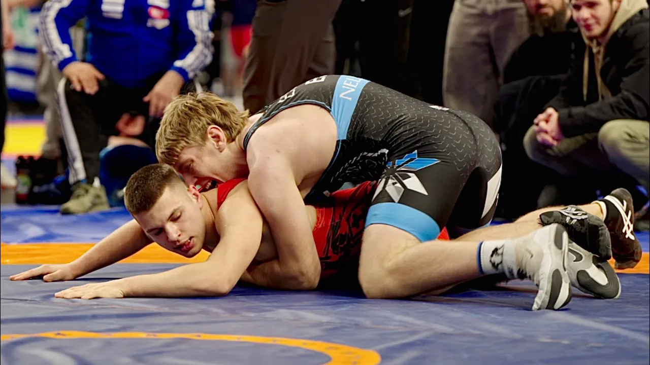 U20 Mikchailo Luhovski (LTU) vs Uku Eskel (EST) 82kg. Greco-roman men wrestling tournament.