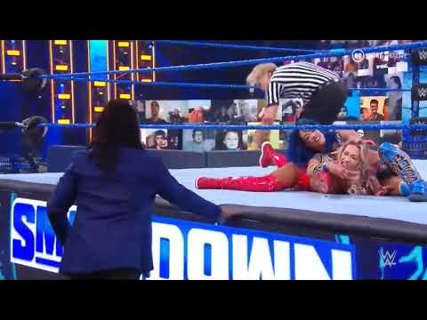 Sasha Banks vs Carmella 3/3 background