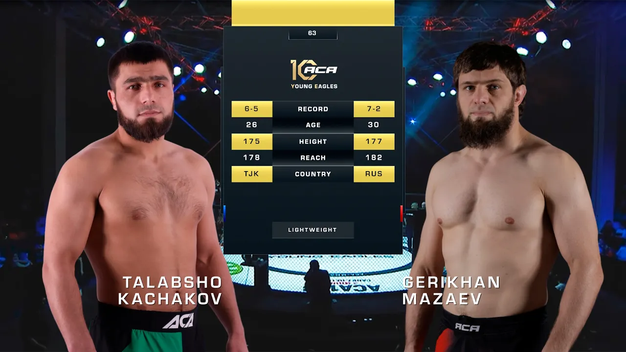 Талабшо Каджаков vs. Герихан Мазаев | Talabsho Kachakov vs. Gerikhan Mazaev | ACA YE 63