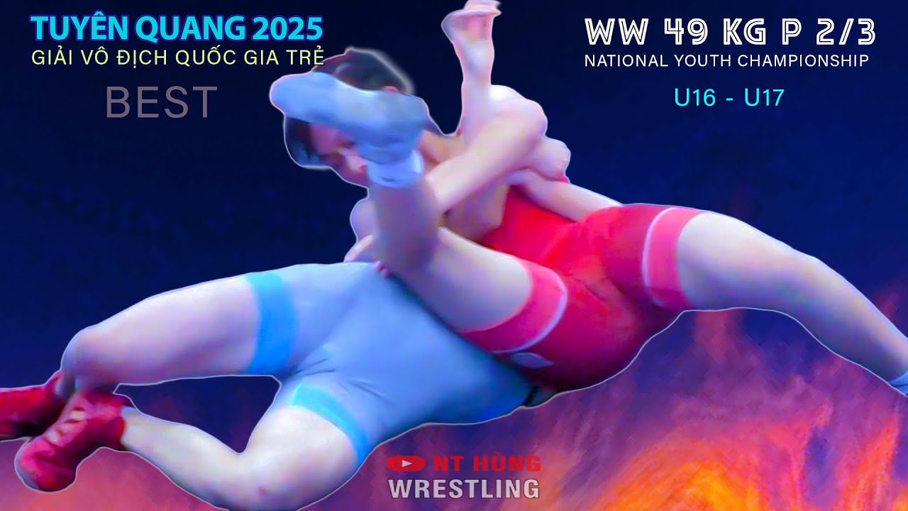 Vật Nữ. Vô Địch Quốc Gia U16 - U17.H49 kg - P2/3 .TUYÊN QUANG 2025 .vietnamese traditional wrestling background