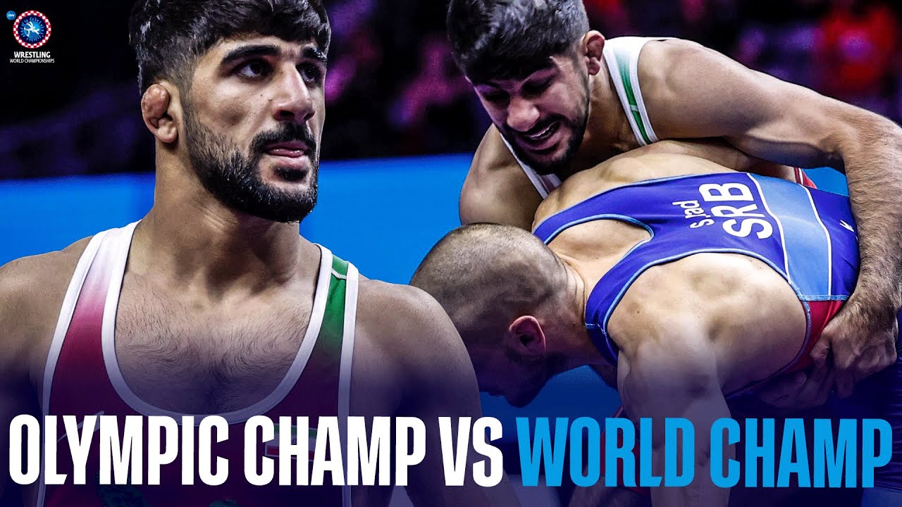 Olympic champ vs. world champ in the first round! đ€Żđ± | Saeid ESMAEILI (IRI) vs. Sebastian NAD (SRB) background