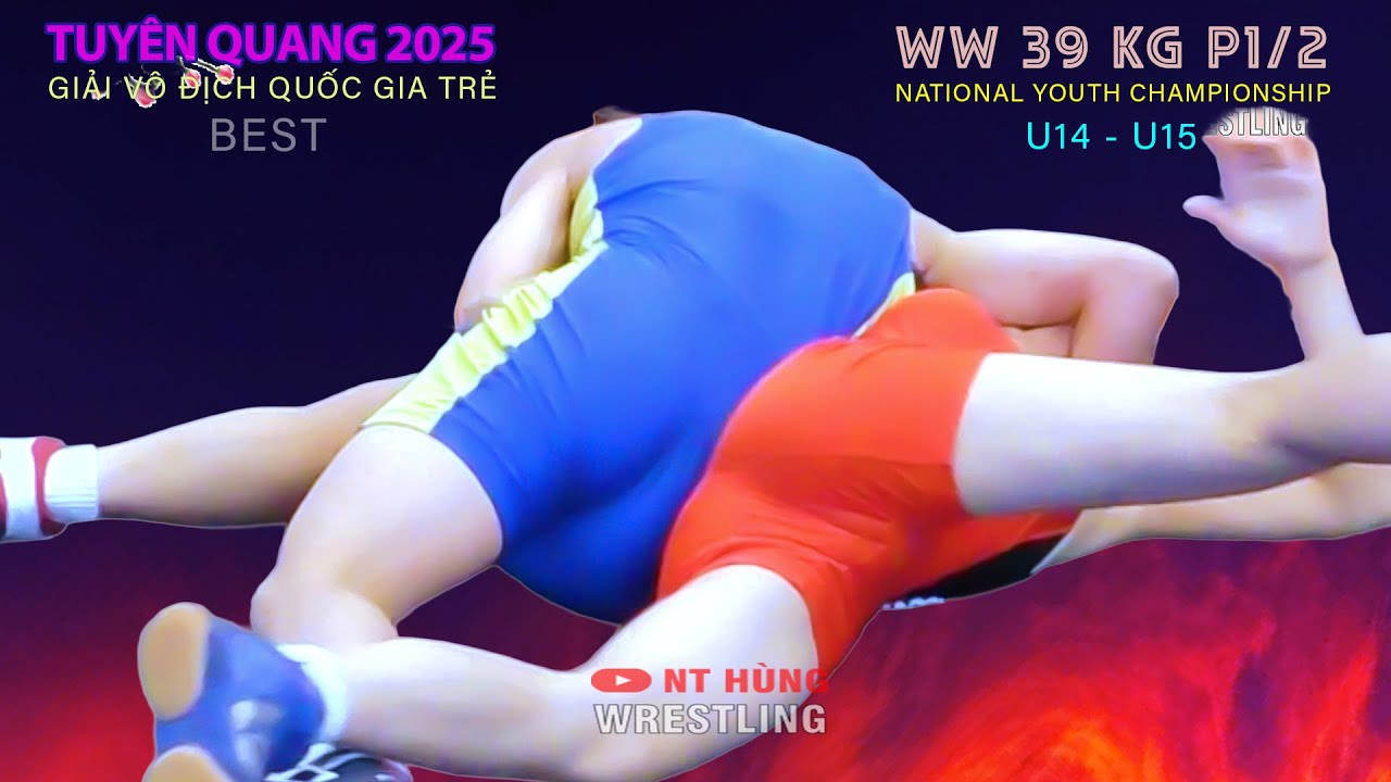 Vật Nữ . U14 - U15 KG . 39 kg P1/2 .TUYÊN QUANG 25 .vietnamese traditional wrestling background