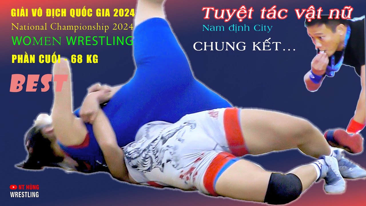 Vật nữ CHUNG KẾT " women wrestling ". Giải vô địch quốc gia . Hạng 68 kg . Phần cuối background