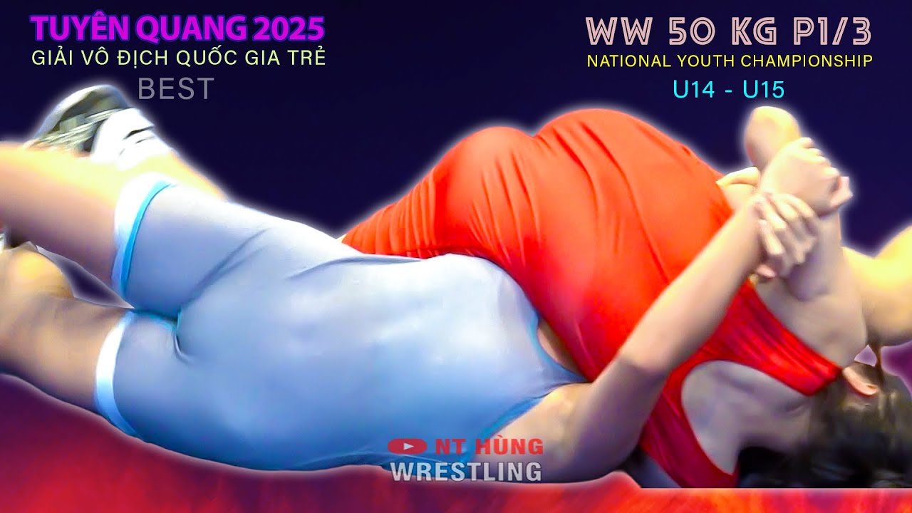Vật Nữ . U14 - U15 KG . 50 kg P 1/3 .TUYÊN QUANG 25 .vietnamese traditional wrestling background