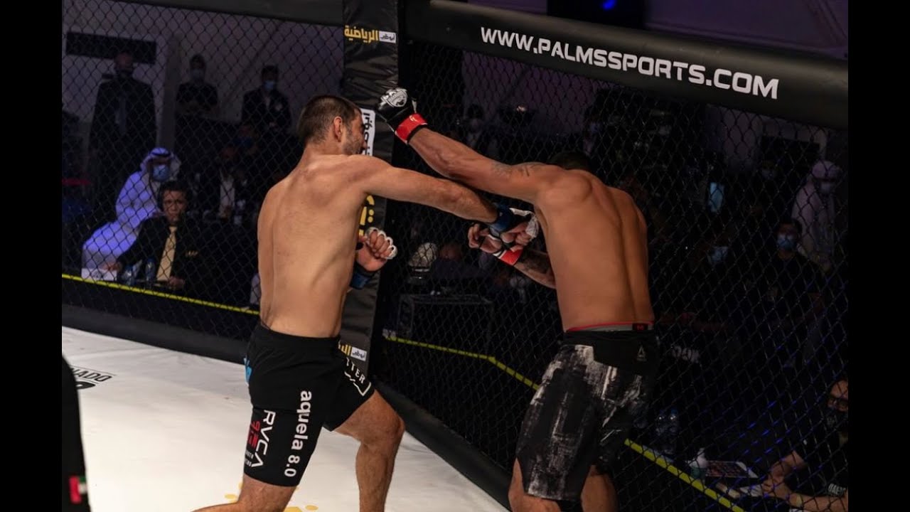 Jordanian fighter Knocks out Brazilian with 1 Punch: Hashem Arkhagha vs Yuri Fraga UAE Warriors 13 background