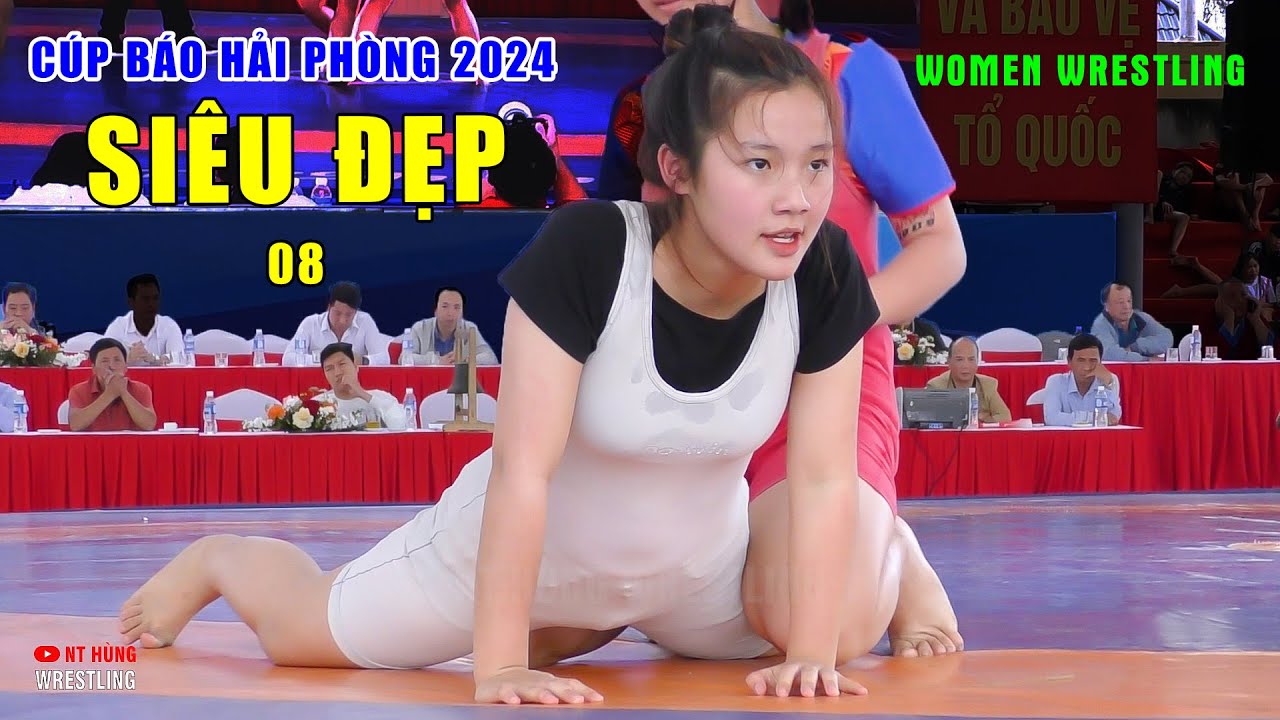 CẶP NỮ SIÊU ĐẸP. Vật nữ cúp báo HẢI PHÒNG 2024 .Highlights women's wrestling (08) background