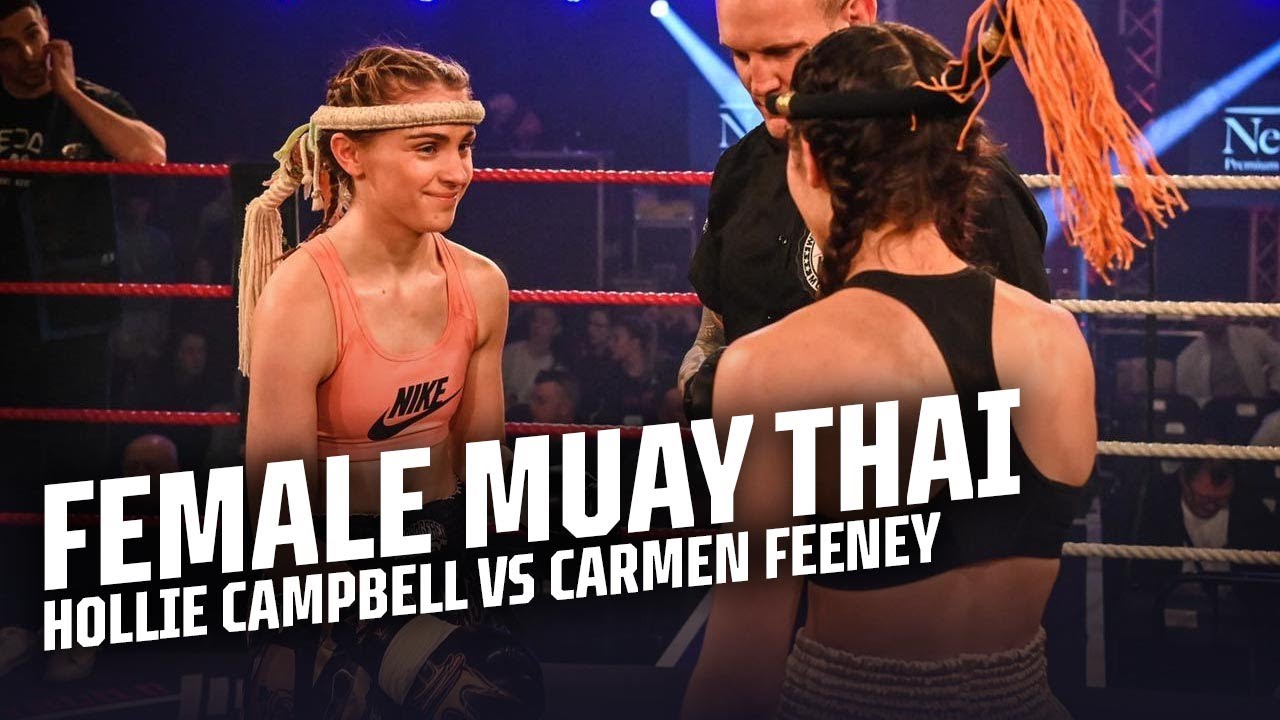 FEMALE MUAY THAI 🔥 Hollie Campbell vs Carmen Feeney | Road to Rebellion | Fight Highlights background