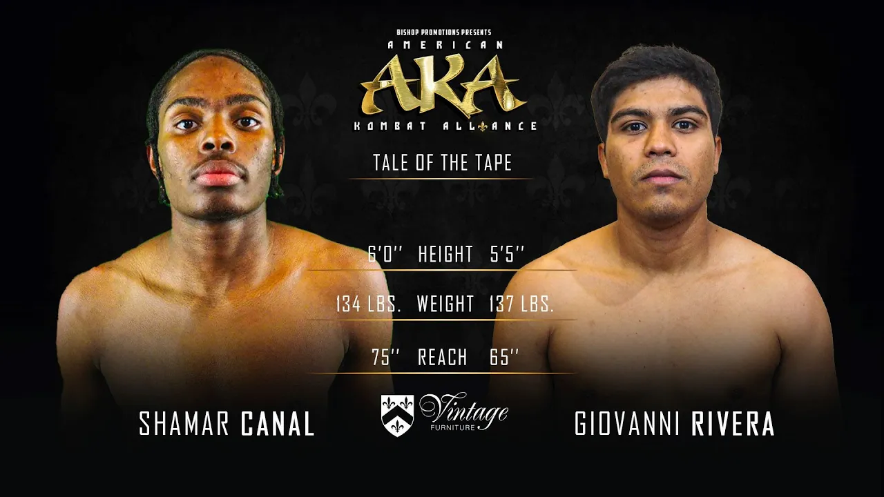 AKA40 Bout 9 Giovani Rivera vs Shamar Canal background