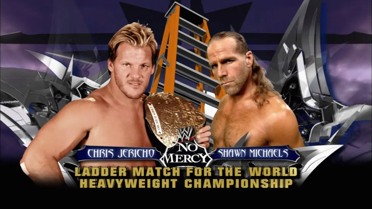 Story of Chris Jericho vs. Shawn Michaels | No Mercy 2008 background
