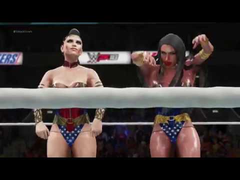 wonder woman wonder girl vs Betha Faye and Klondyke kate wwe2k18 background