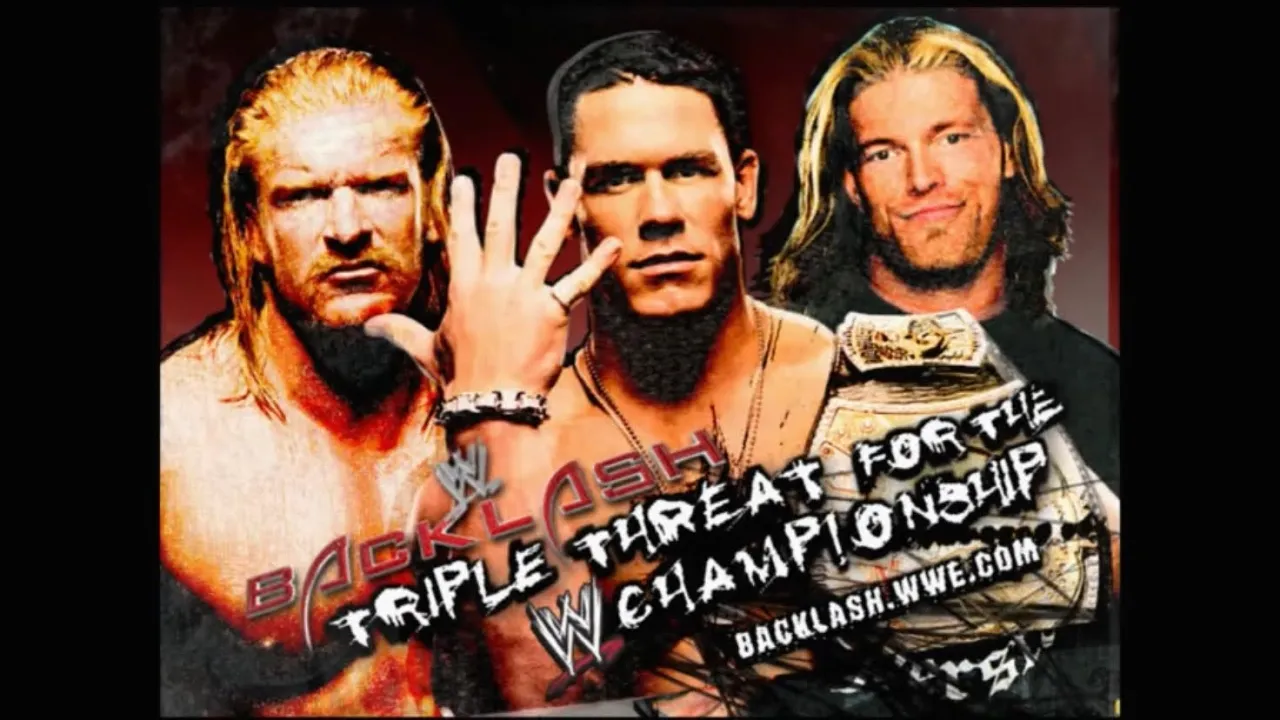 Story of John Cena vs. Triple H vs. Edge | Backlash 2006 background