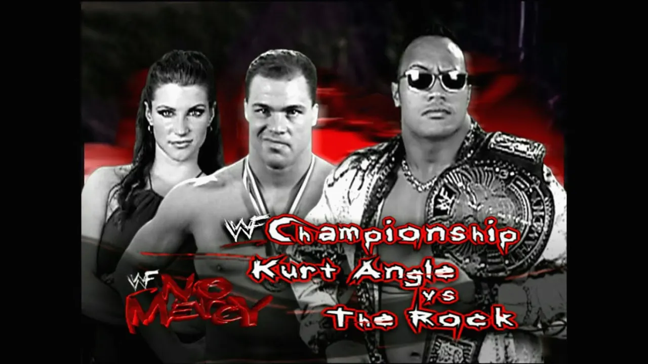 Story of The Rock vs. Kurt Angle | No Mercy 2000 background