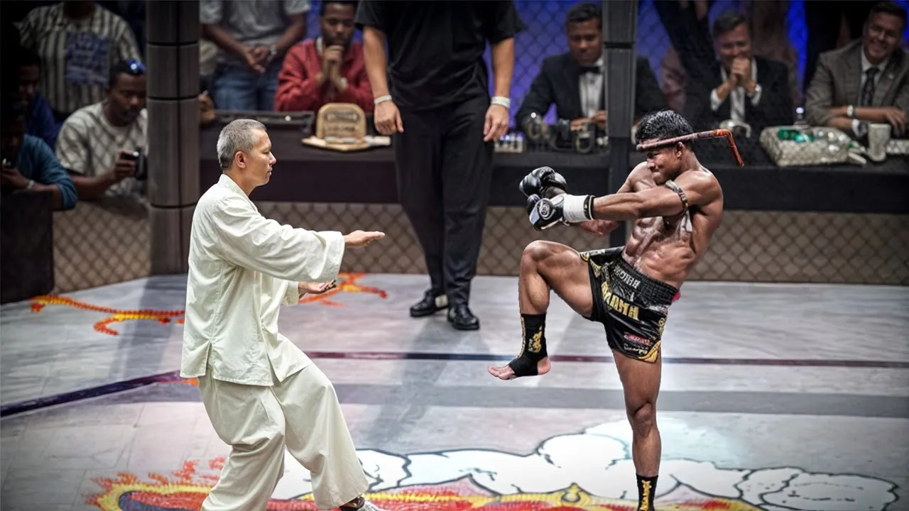The God Of Muay Thai Challenges Tai Chi Master , You Won't Believe What Happens Next backdrop